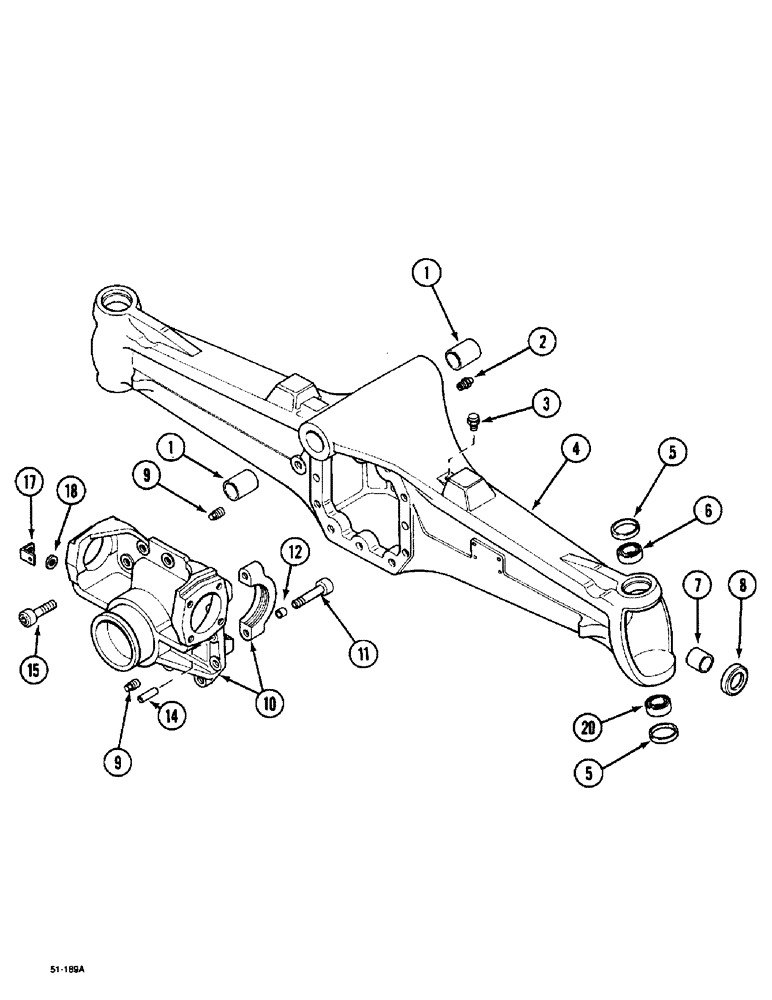 Схема запчастей Case IH 5150 - (5-40) - FRONT AXLE HOUSING, MFD (05) - STEERING