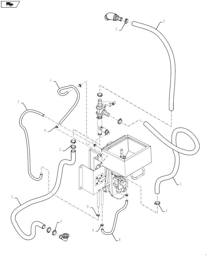 Схема запчастей Case IH 4420 - (11-039) - CHEMICAL INDUCTOR HOSING GROUP Options