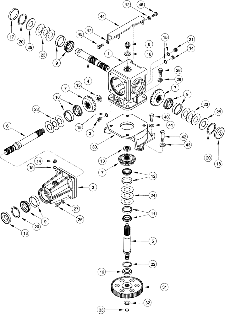 Схема запчастей Case IH 420 TIER 3 - (09A-16) - GEARBOX - DRUM NUMBER 3 (4 ROW WIDE) (13) - PICKING SYSTEM