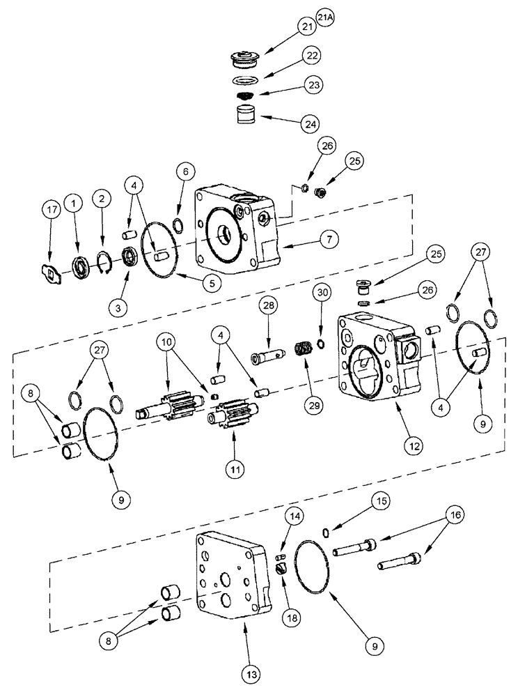 Схема запчастей Case IH FLX4510 - (02-073) - FUEL INJECTION PUMP - GEAR PUMP KIT, FLX4010 (01) - ENGINE