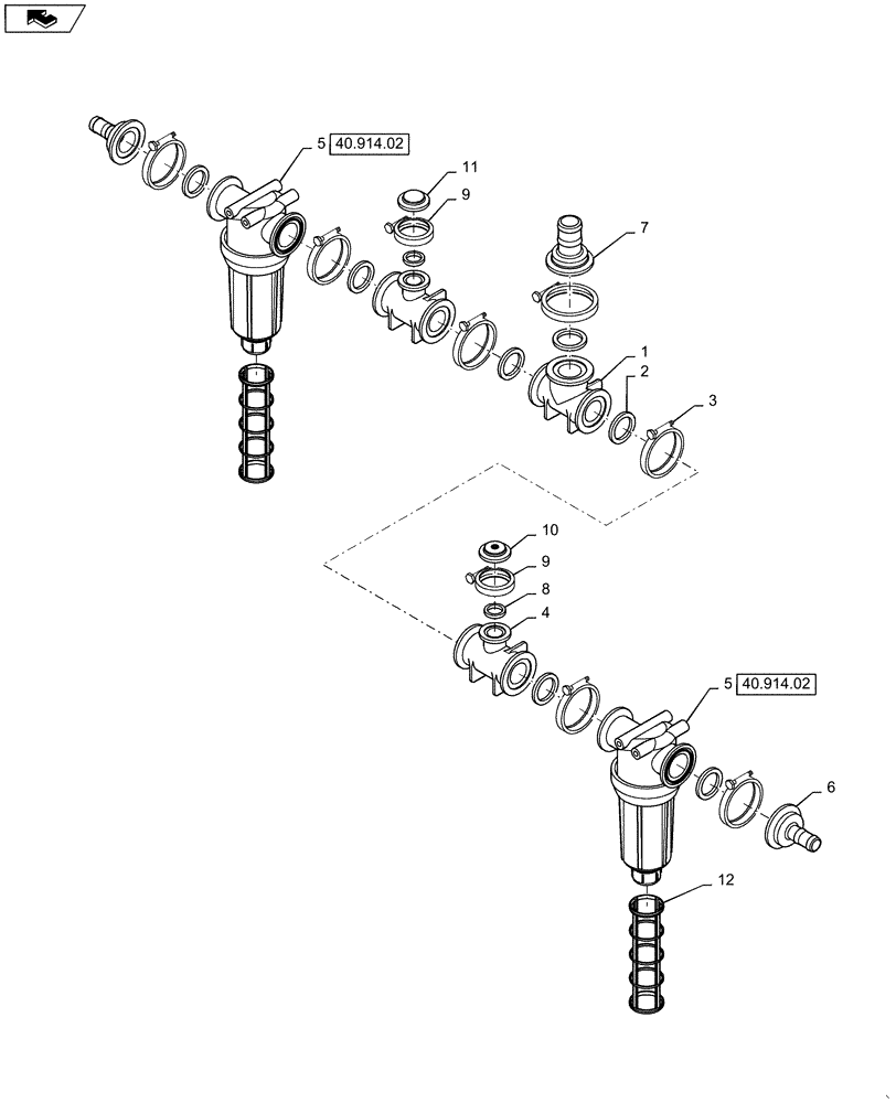 Схема запчастей Case IH 4430 - (40.910.40) - CENTER SECTION MANIFOLD GROUP, 6 SECTION, LO-FLOW, 90/100 BOOM (40 ) - PLUMBING