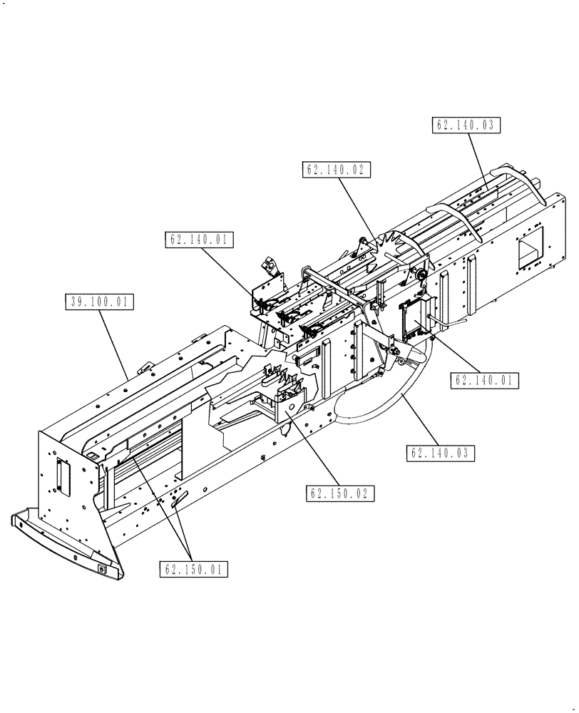 Схема запчастей Case IH SB551 - (00.000.62) - PICTORIAL INDEX, BALE CHAMBER (00) - GENERAL & PICTORIAL INDEX