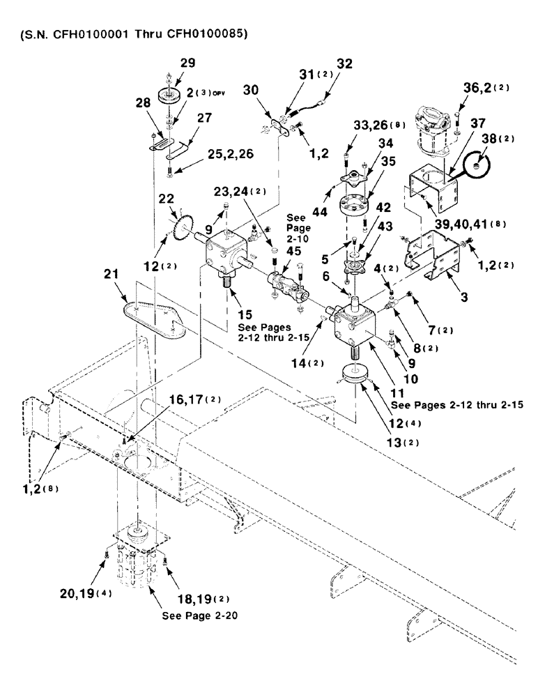 Схема запчастей Case IH 8850 - (2-06) - HEADER DRIVE ASSEMBLY, RIGHT, SERIAL NUMBER CFH0100001 THRU CFH0100085 (58) - ATTACHMENTS/HEADERS