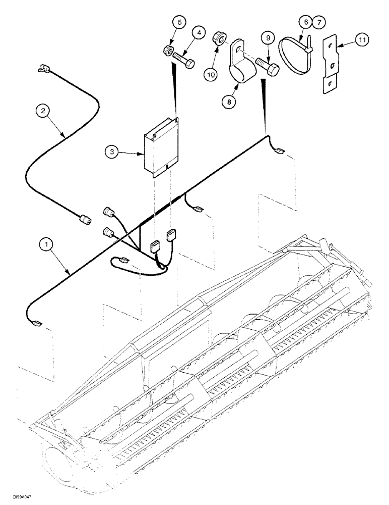 Схема запчастей Case IH 1030 - (5-4[01]) - HARNESS, HEIGHT CONTROL (55) - ELECTRICAL SYSTEMS