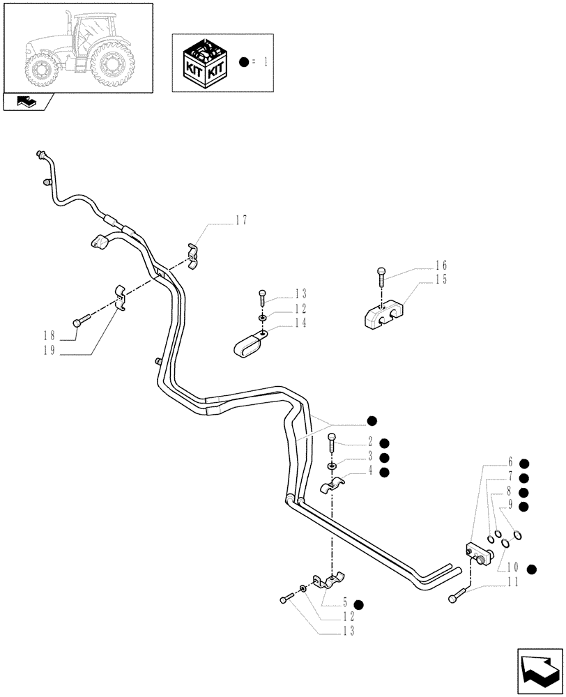 Схема запчастей Case IH PUMA 125 - (1.94.3[03A]) - AIR CONDITIONING SYSTEM PIPES - D5898 - C6663 (10) - OPERATORS PLATFORM/CAB