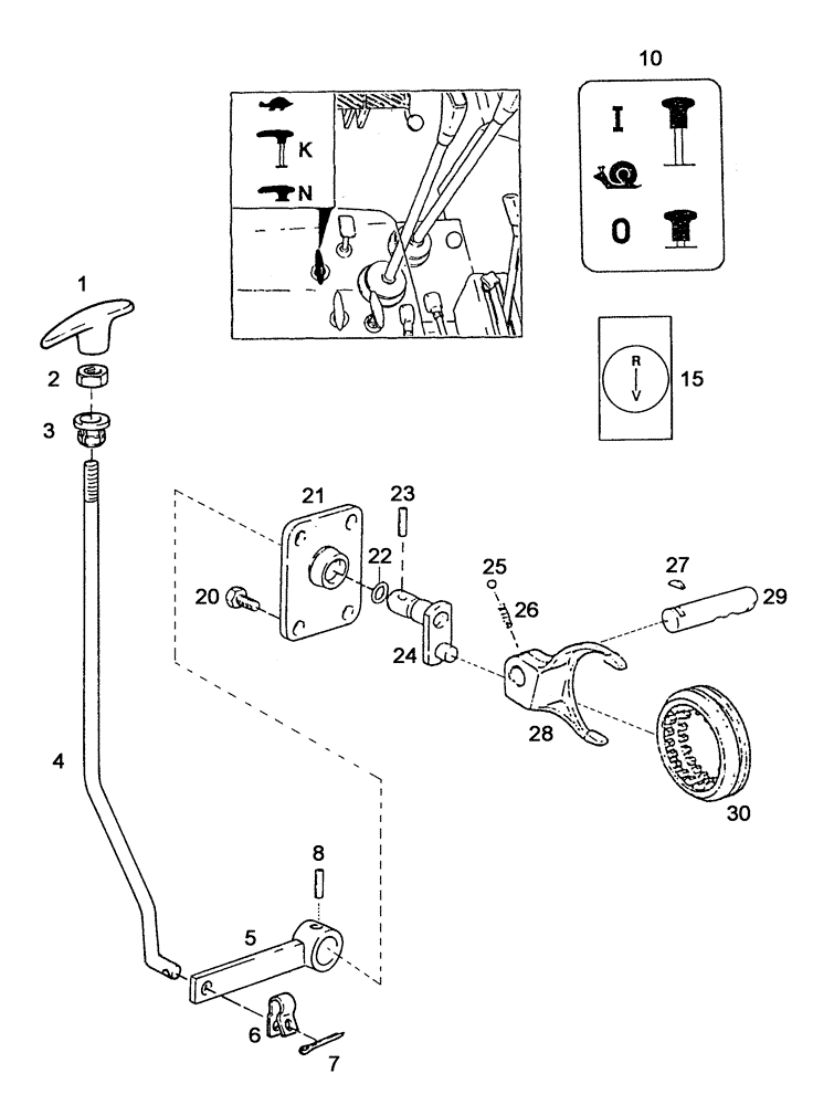 Схема запчастей Case IH C55 - (06-11[01]) - GEAR SHIFT AND LINKAGE - CREEP SPEED (06) - POWER TRAIN