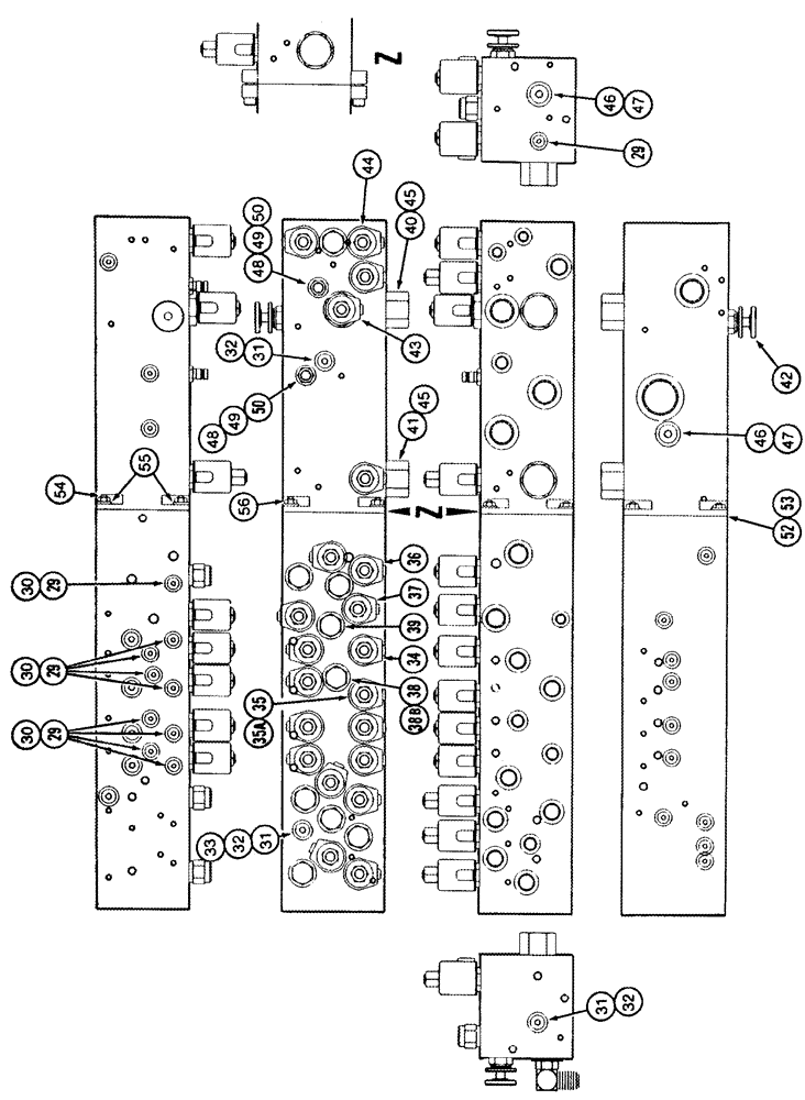 Схема запчастей Case IH 2555 - (08-23) - HYDRAULIC MANIFOLD VALVE - WITH 2.0 GPM DRUM LUBE FLOW - UNITS WITHOUT ROCKSHAFT KICKBACK (07) - HYDRAULICS