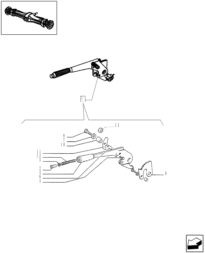 Схема запчастей Case IH JX95 - (1.67.2/ A) - HAND BRAKE - PARTS COMPONENTS (05) - REAR AXLE