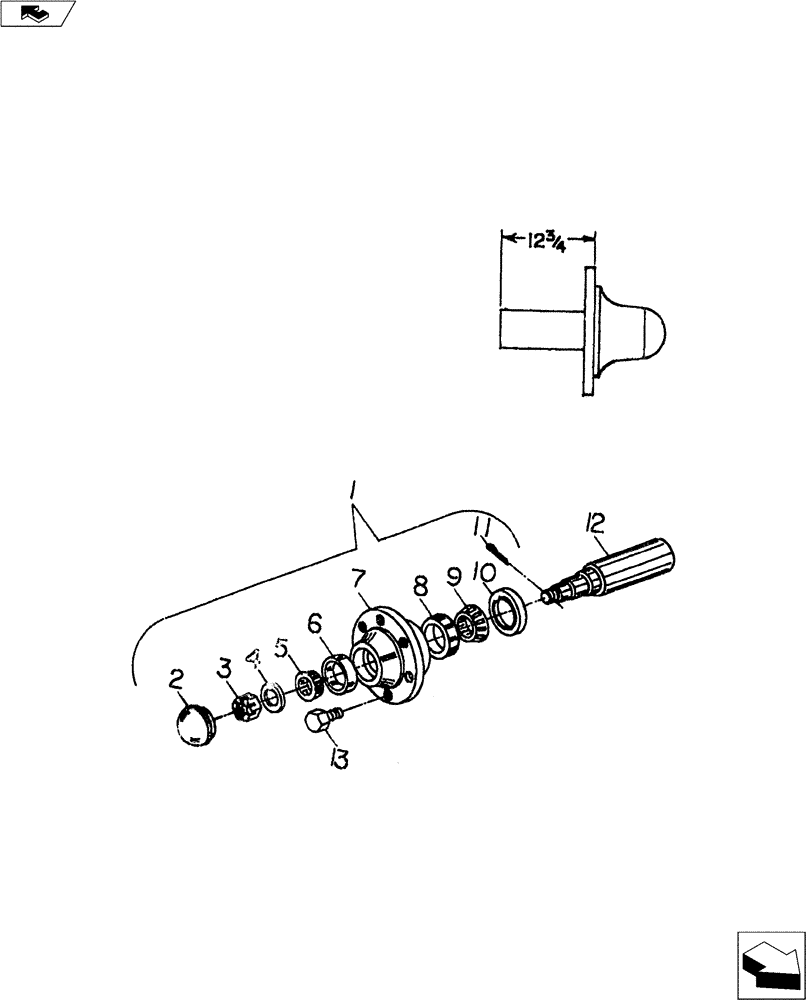 Схема запчастей Case IH 900 SERIES - (44.100.03) - Q-803 HUB AND SPINDLE ASSEMBLY (44) - WHEELS