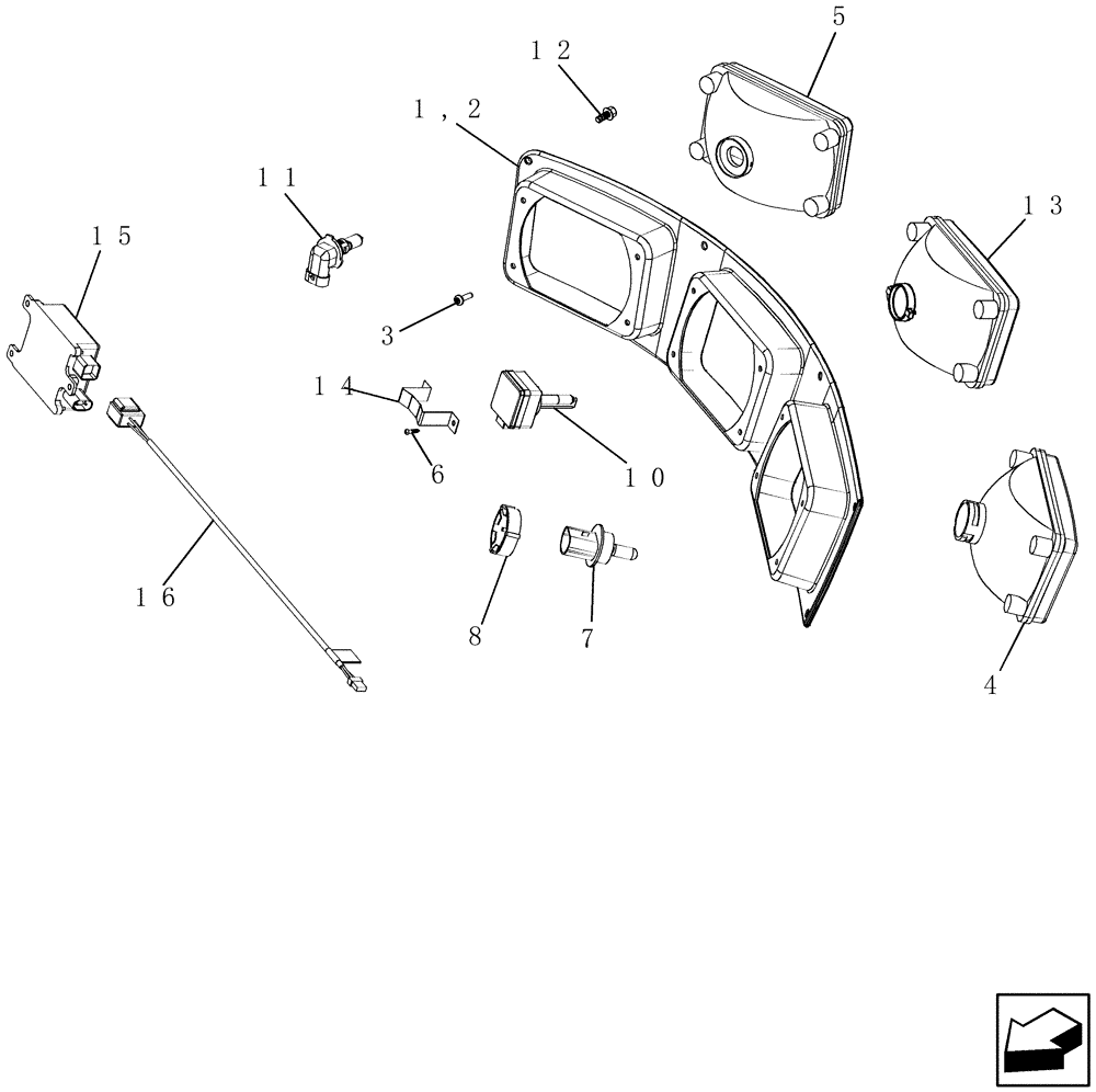 Схема запчастей Case IH 2577 - (55.404.04[01]) - LAMP ASSY - DRIVE AND FLOOD - HID (IF EQUIPPED) - BSN HAJ303987 (55) - ELECTRICAL SYSTEMS