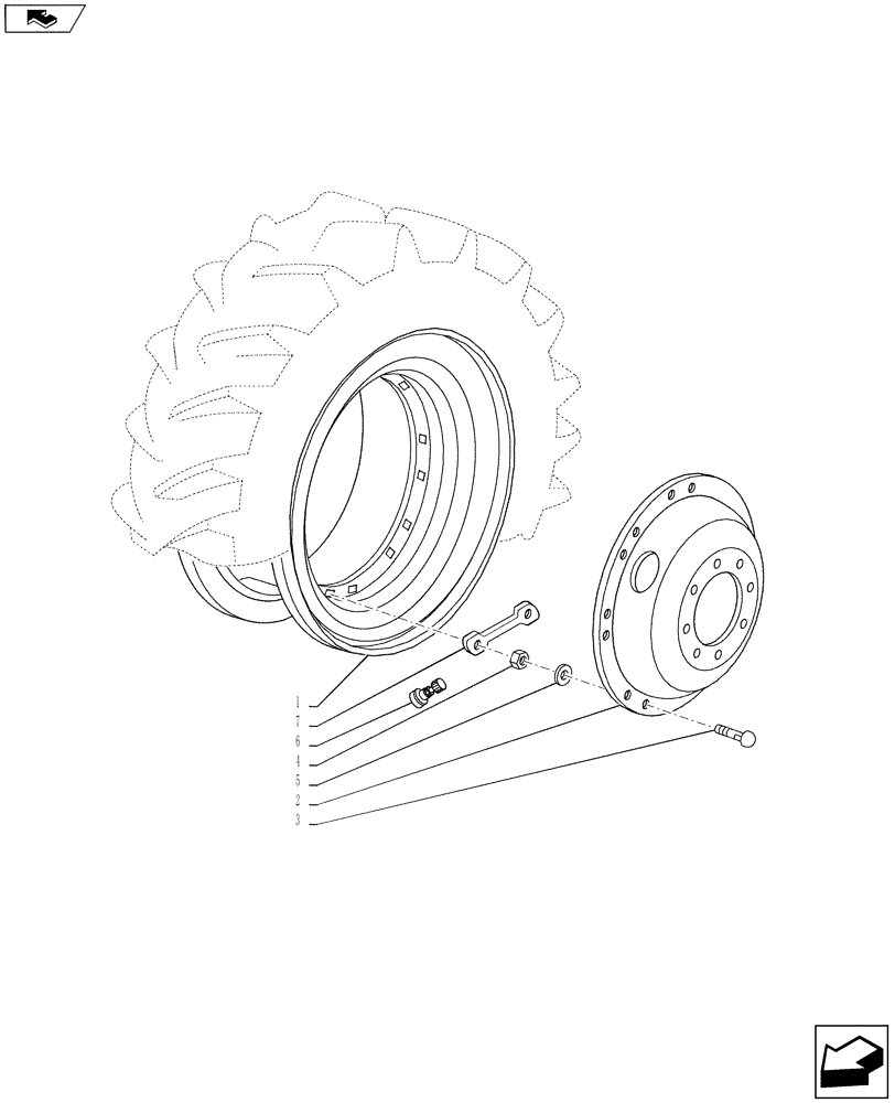 Схема запчастей Case IH PUMA 130 - (44.511.08) - VAR - 8295604 - FRONT WHEELS (44) - WHEELS