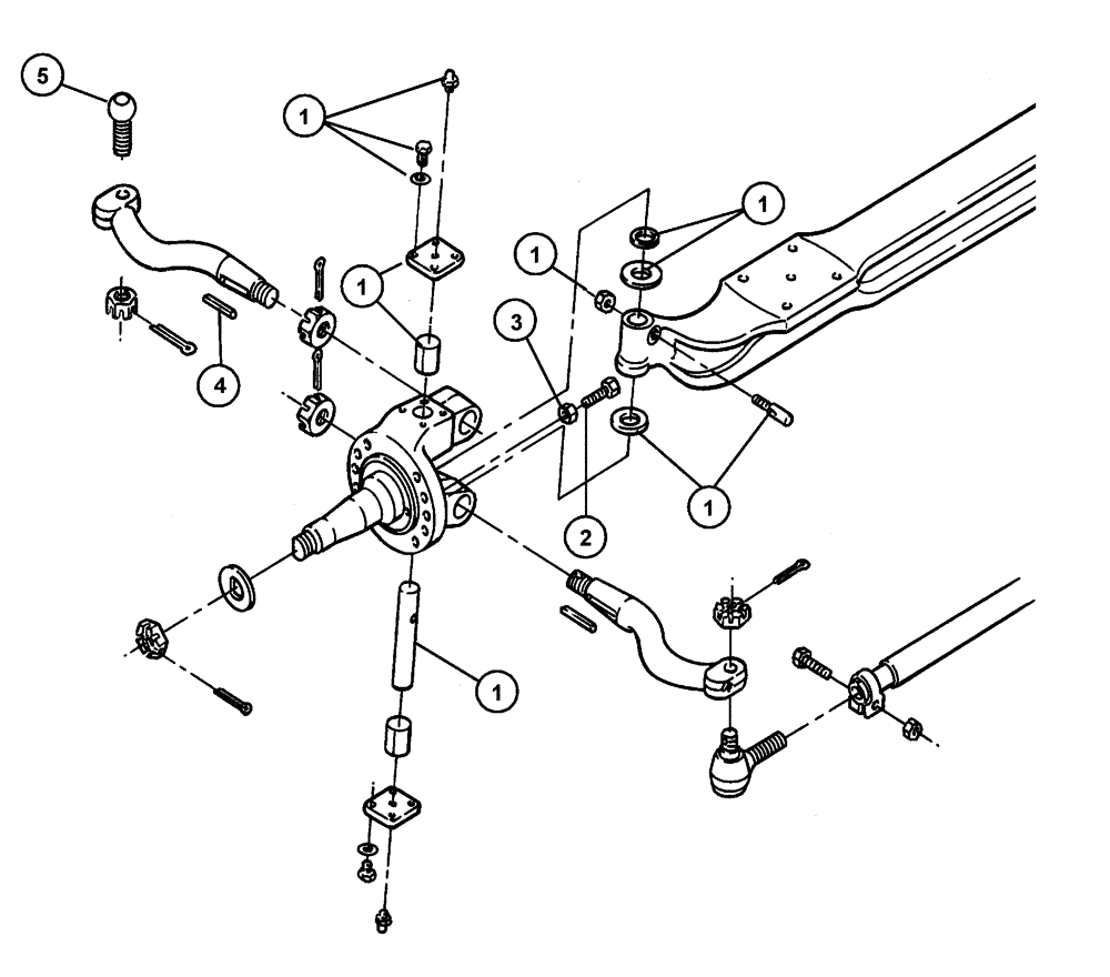 Схема запчастей Case IH 4375 - (04-002) - FRONT AXLE GENERAL AND KITS Frame & Suspension