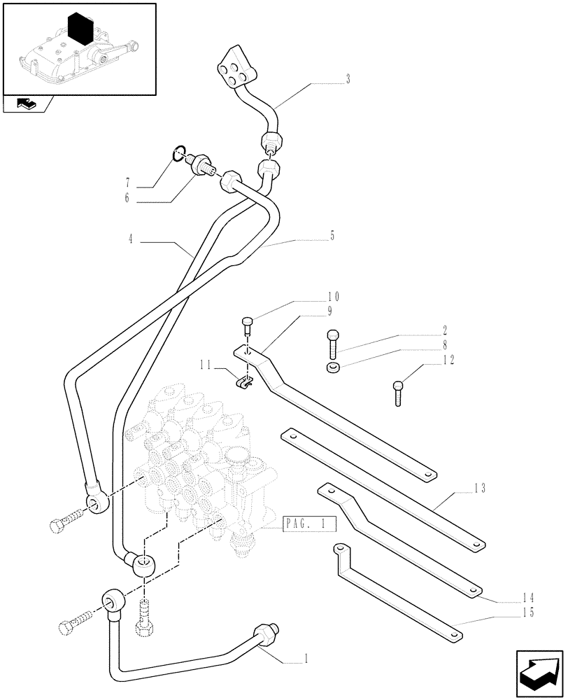 Схема запчастей Case IH FARMALL 90 - (1.82.7/03[02]) - 4 CONTROL VALVES - PIPES (VAR.335086) (07) - HYDRAULIC SYSTEM