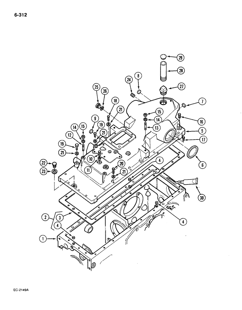 Схема запчастей Case IH 585 - (6-312) - REAR FRAME TOP COVER (06) - POWER TRAIN