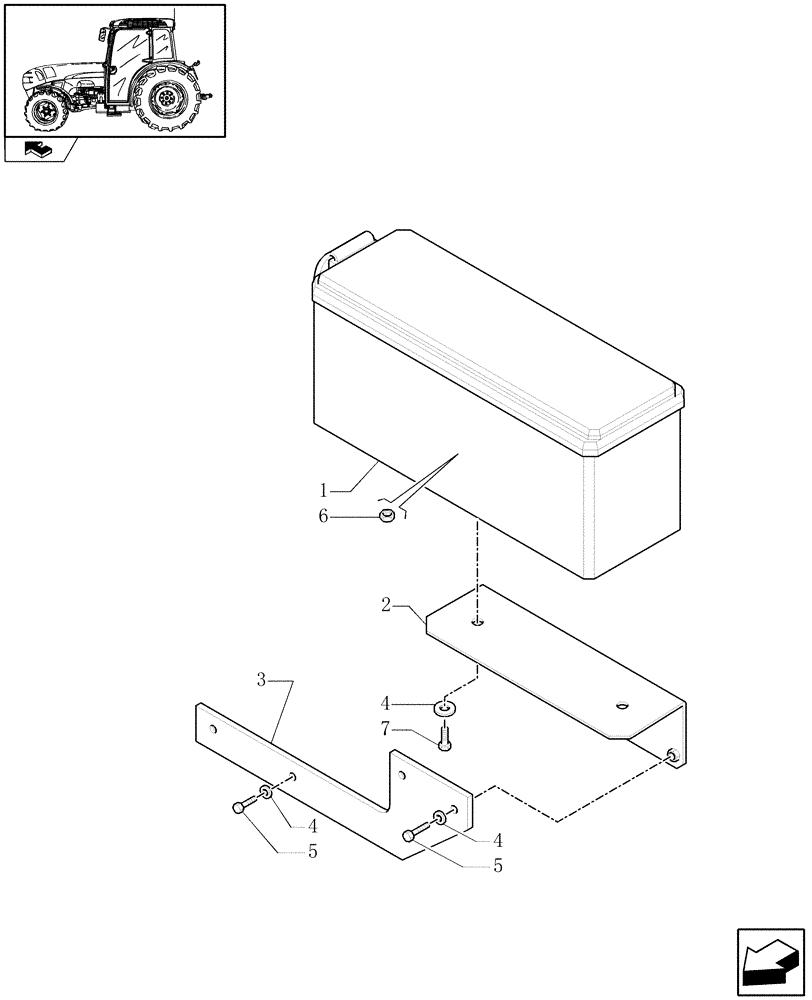 Схема запчастей Case IH FARMALL 95N - (1.90.5[01]) - TOOL BOX (10) - OPERATORS PLATFORM/CAB