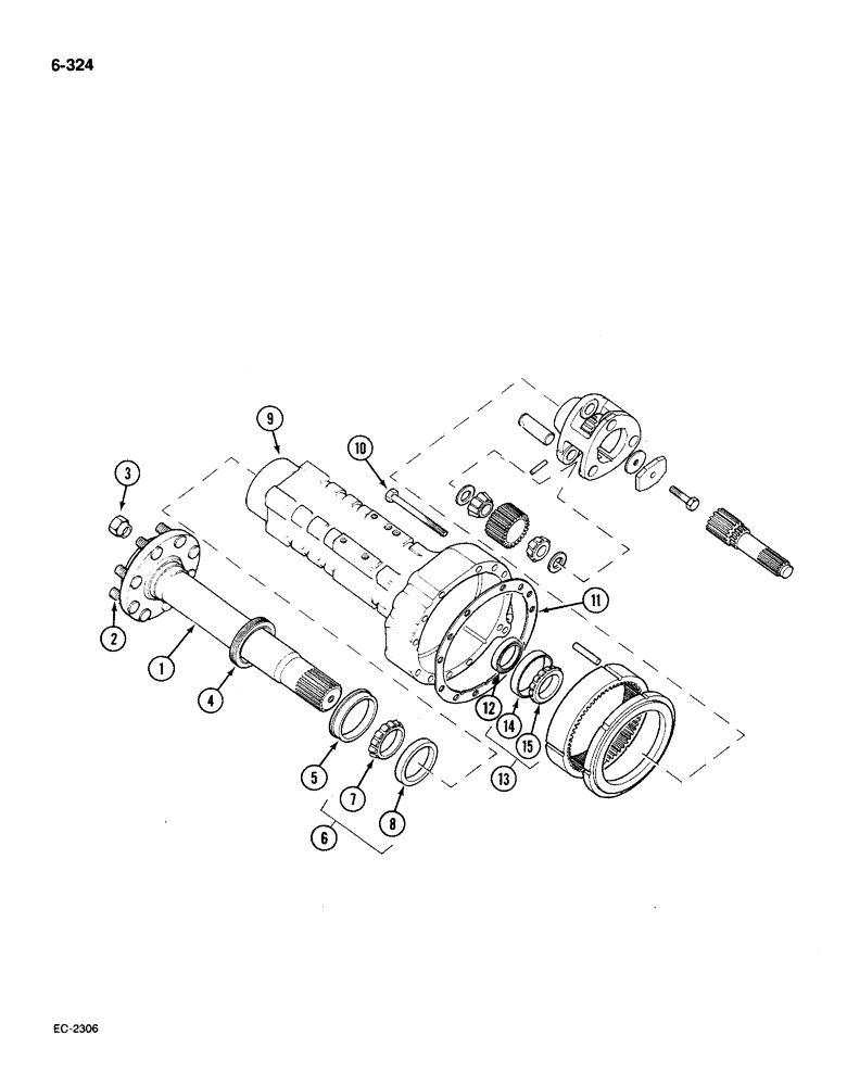 Схема запчастей Case IH 585 - (6-324) - REAR AXLE, CARRIER AND CONNECTIONS (06) - POWER TRAIN