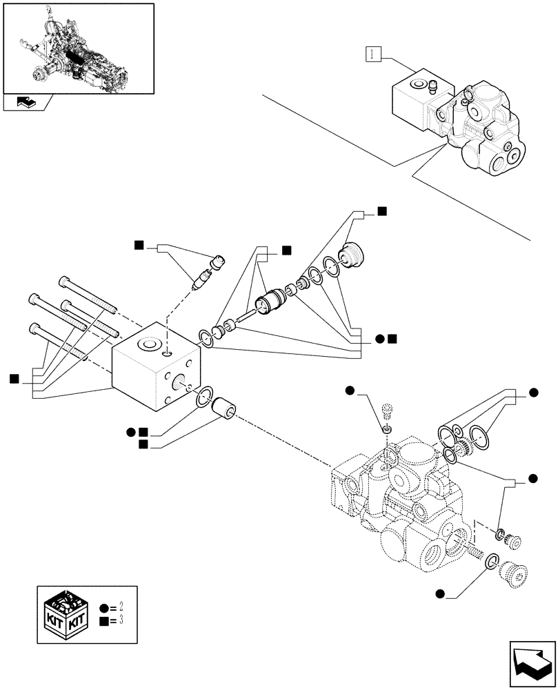 Схема запчастей Case IH PUMA 210 - (1.82.713/02B) - TRAILER BRAKE VALVE (ITALY) - BREAKDOWN (07) - HYDRAULIC SYSTEM