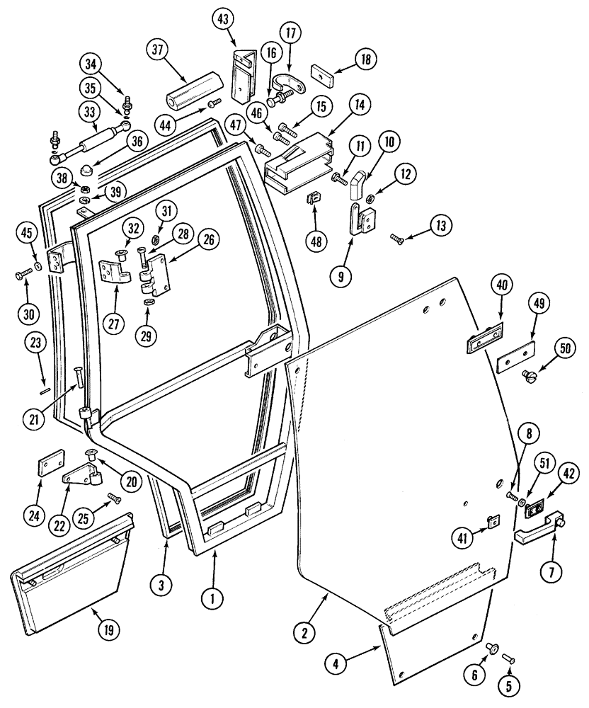 Схема запчастей Case IH 5250 - (9-082) - CAB, DOOR, RIGHT, - JJF1020699 (09) - CHASSIS/ATTACHMENTS