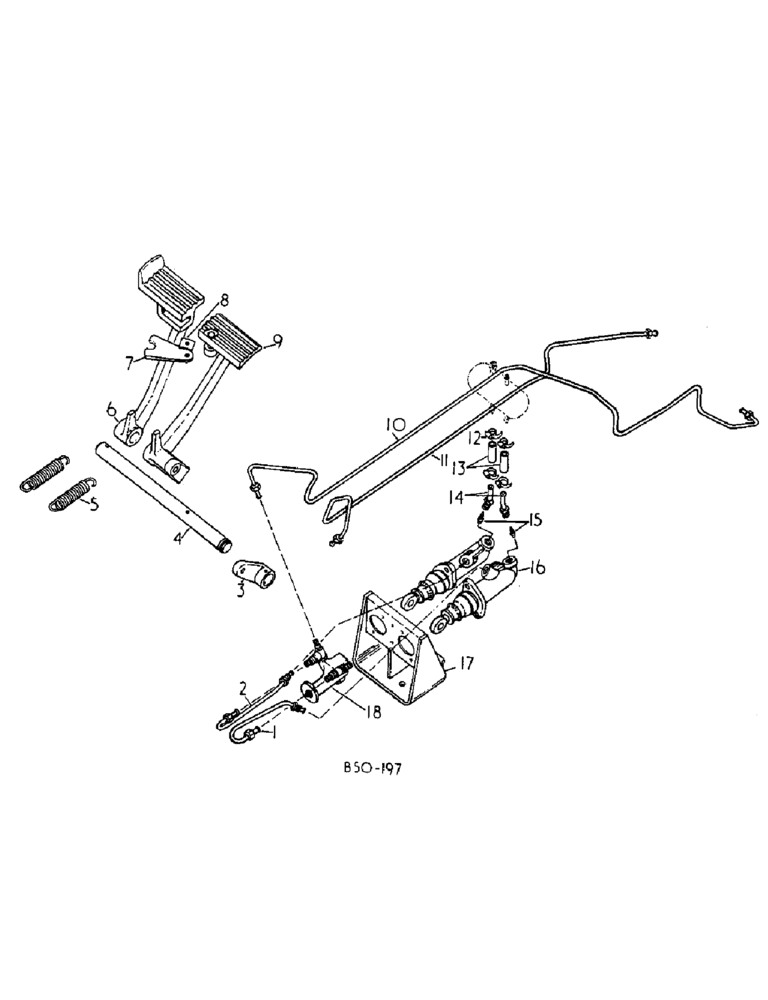 Схема запчастей Case IH 884 - (04-02) - BRAKE CYLINDER AND CONNECTIONS, SERIAL NO. 1029 AND ABOVE (5.1) - BRAKES