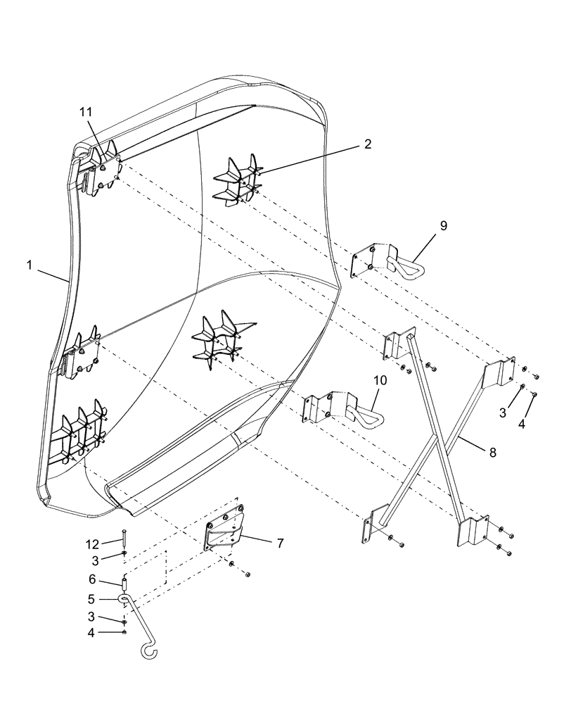 Схема запчастей Case IH AFX8010 - (E.20.A.70[02A]) - PANEL, REAR, R.H. - P.I.N. HAJ105206 (NA)/ HAJ103201 (EU) & AFTER E - Body and Structure