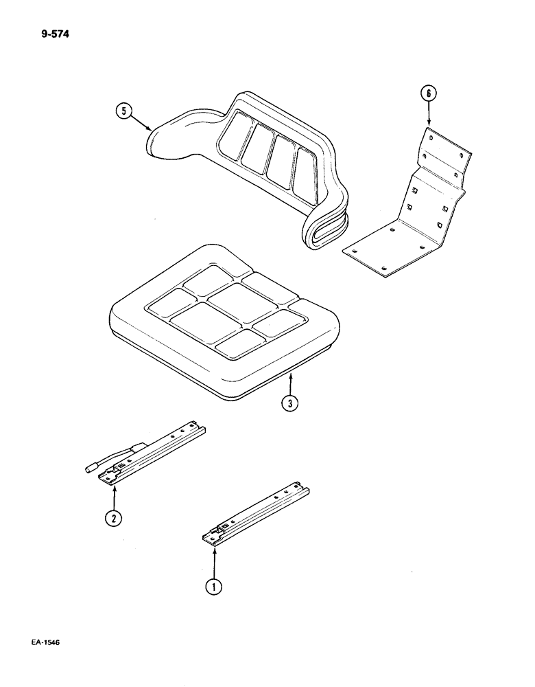 Схема запчастей Case IH 585 - (9-574) - SEAT, LUXURY SUSPENSION PVC COVERED, GRAMMER WITH FORE AND AFT AND HEIGHT ADJUSTMENT (09) - CHASSIS/ATTACHMENTS