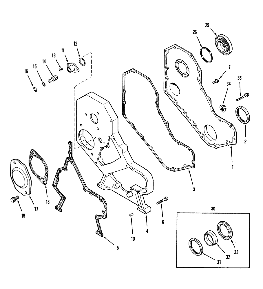 Схема запчастей Case IH 8840 - (10-008) - FRONT GEAR COVER (DIESEL) (10) - ENGINE