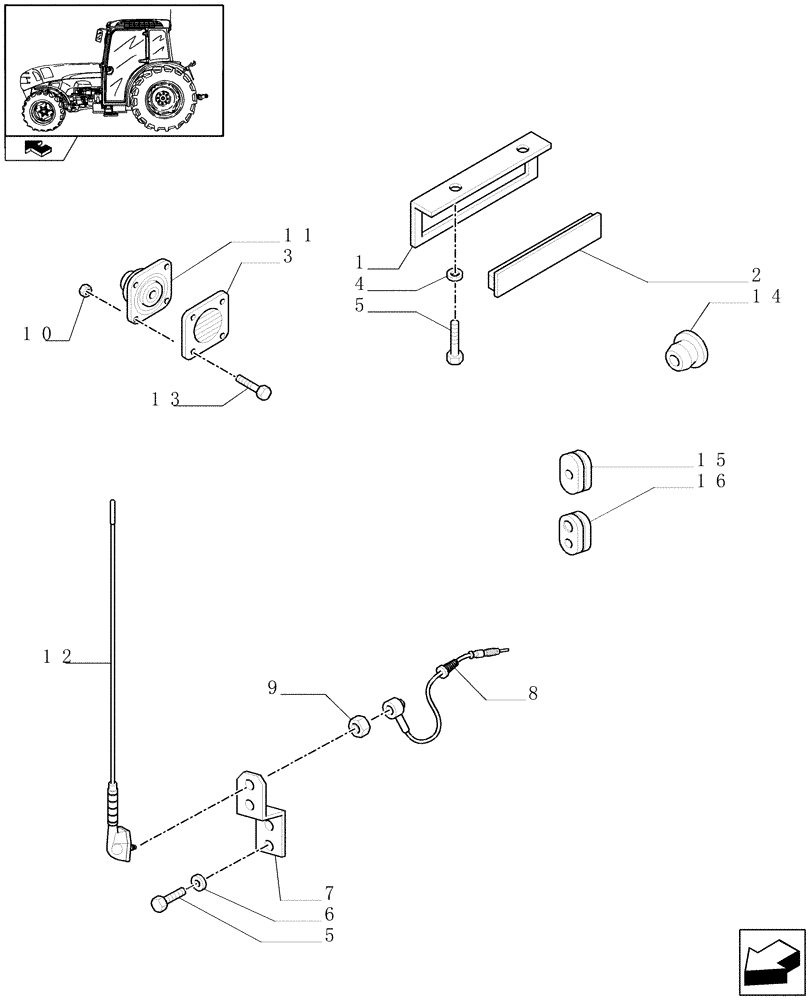 Схема запчастей Case IH FARMALL 105V - (1.92.761) - RADIO SET PREARRANGEMENT (VAR.336777) (10) - OPERATORS PLATFORM/CAB