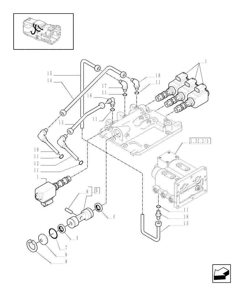 Схема запчастей Case IH MXM140 - (1.29.9) - (VAR.272) HI-LO 24X12 (SHUTTLE 40 KM/H) / SERVO-CONTROL (03) - TRANSMISSION