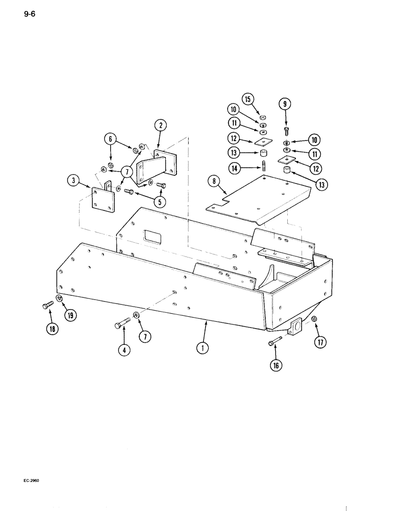 Схема запчастей Case IH 995 - (9-006) - FRONT BOLSTER, FABRICATED (09) - CHASSIS/ATTACHMENTS