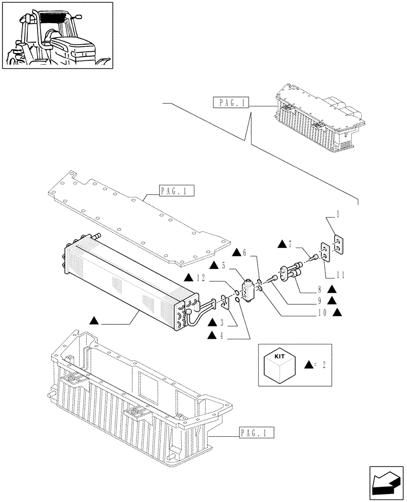 Схема запчастей Case IH MXM140 - (1.94.2/ B[02]) - AIR CONDITIONING BREAKDOWN - D4995 (10) - OPERATORS PLATFORM/CAB