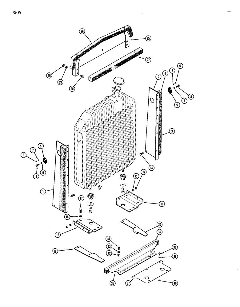 Схема запчастей Case IH 1070 - (005A) - RADIATOR BAFFLES, (451B) DIESEL ENGINE (02) - ENGINE