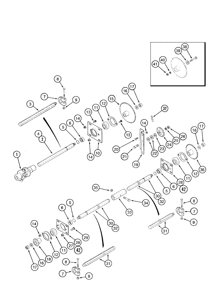 Схема запчастей Case IH 1044 - (09-14) - MAIN DRIVE - 1043, 1044 (09) - CHASSIS