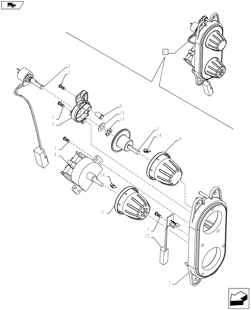 Схема запчастей Case IH FARMALL 75C - (55.512.01[03]) - CENTRAL RIGHT PILLAR - AIR CONDITIONER CONTROL - BREAKDOWN (55) - ELECTRICAL SYSTEMS