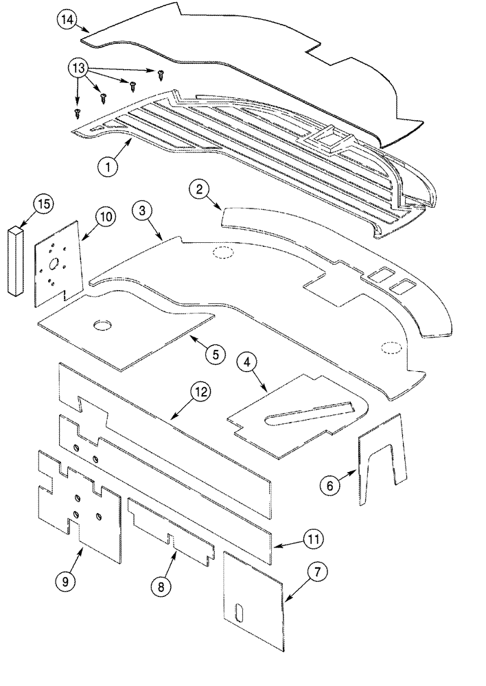 Схема запчастей Case IH 2388 - (09G-05) - CAB - FLOOR MAT AND INSULATION (10) - CAB & AIR CONDITIONING