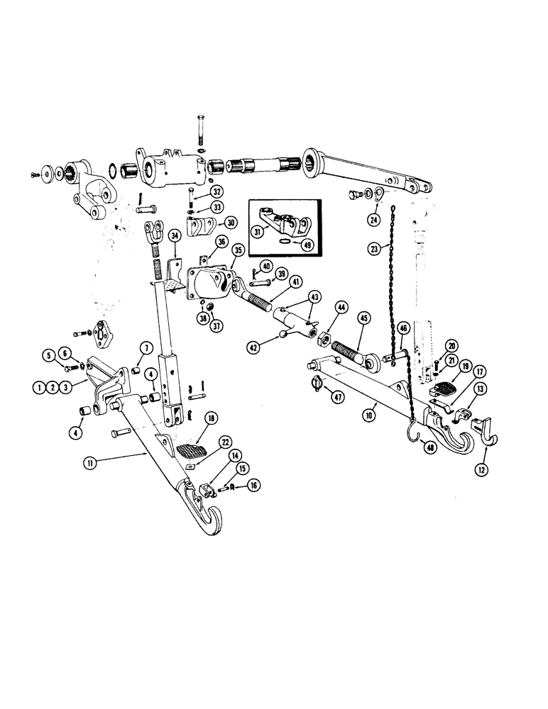 Схема запчастей Case IH 730 SERIES - (358) - DRAFT ARMS AND TURNBUCKLE, EAGLE HITCH (08) - HYDRAULICS