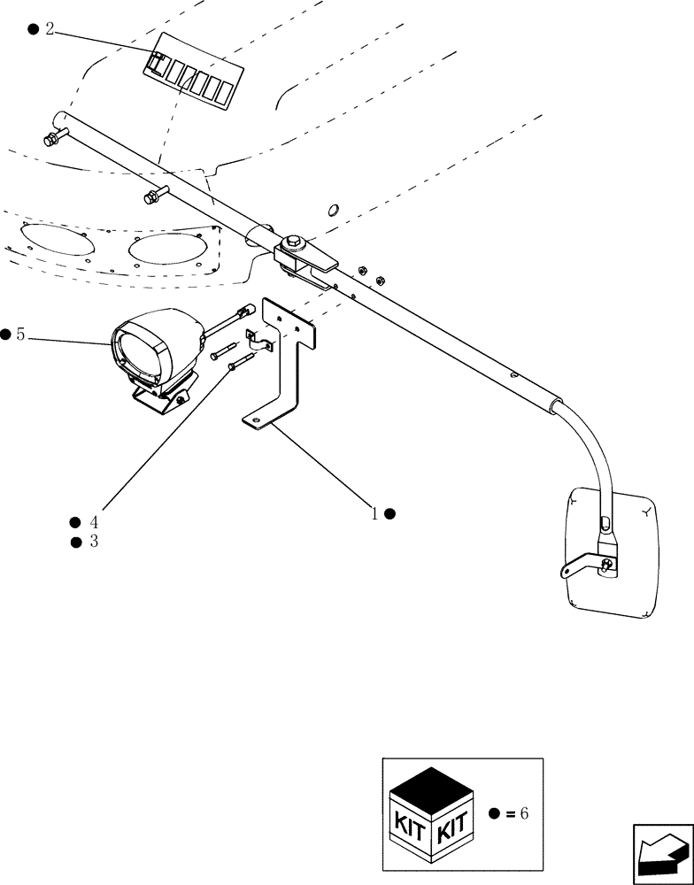 Схема запчастей Case IH 5130 - (55.404.46) - LIGHTING, HID DISTANCE (55) - ELECTRICAL SYSTEMS