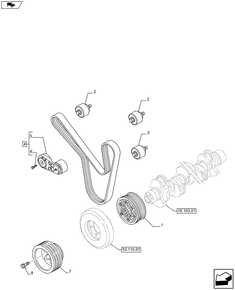 Схема запчастей Case IH F2CFE613T E003 - (10.114.01) - PULLEY - CRANHSHAFT (504045098 - 504387184) (10) - ENGINE