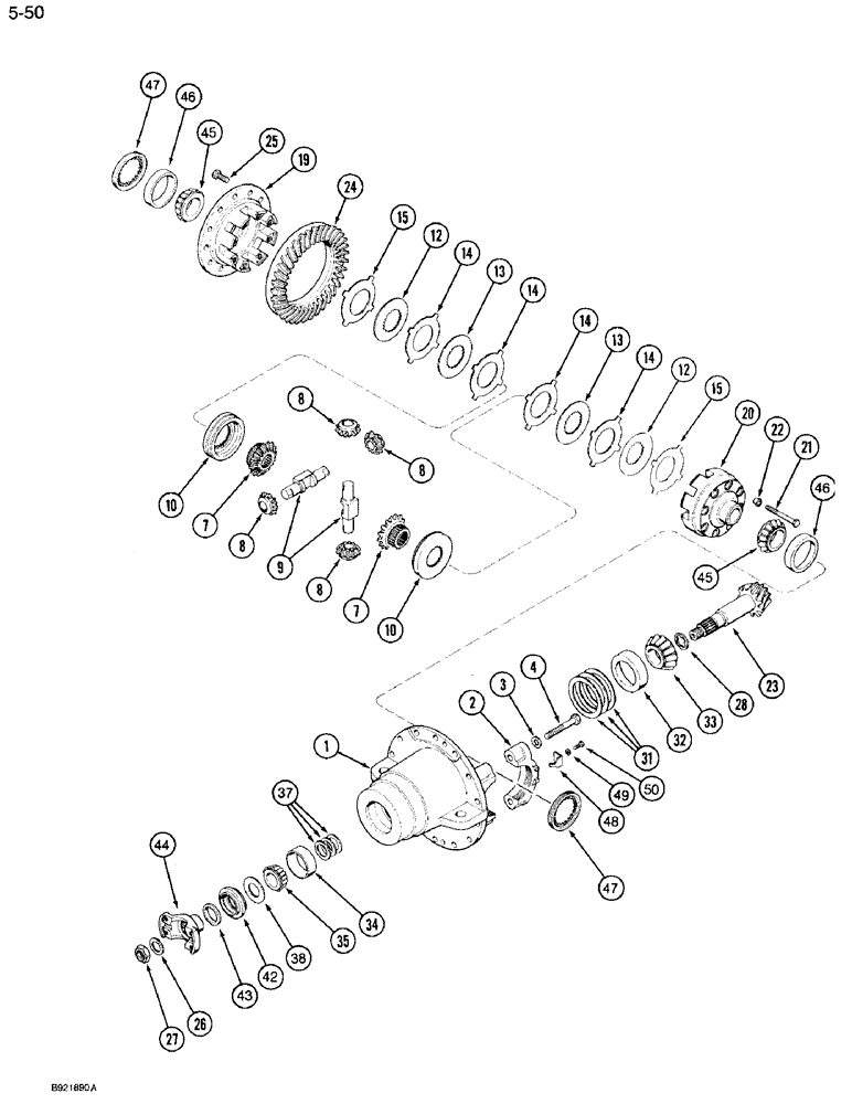 Схема запчастей Case IH 7120 - (5-50) - CARRIER AND DIFFERENTIAL, MFD TRACTOR (05) - STEERING