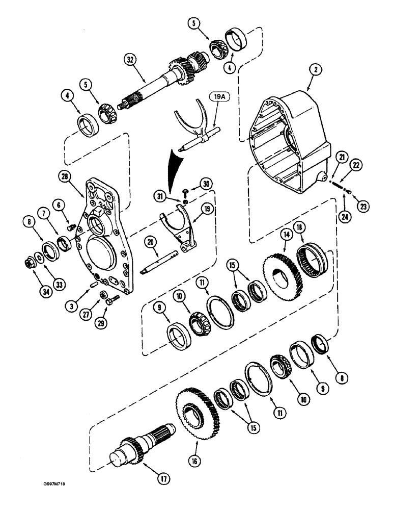 Схема запчастей Case IH 1660 - (9B-12) - ROTOR DRIVE, GEAR HOUSING (14) - ROTOR, CONCANVES & SIEVE