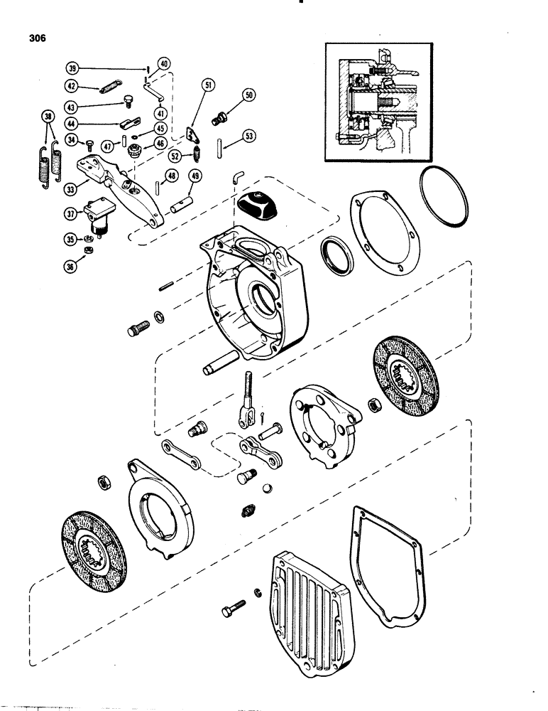 Схема запчастей Case IH 1070 - (0306) - DIFFERENTIAL BRAKE (06) - POWER TRAIN