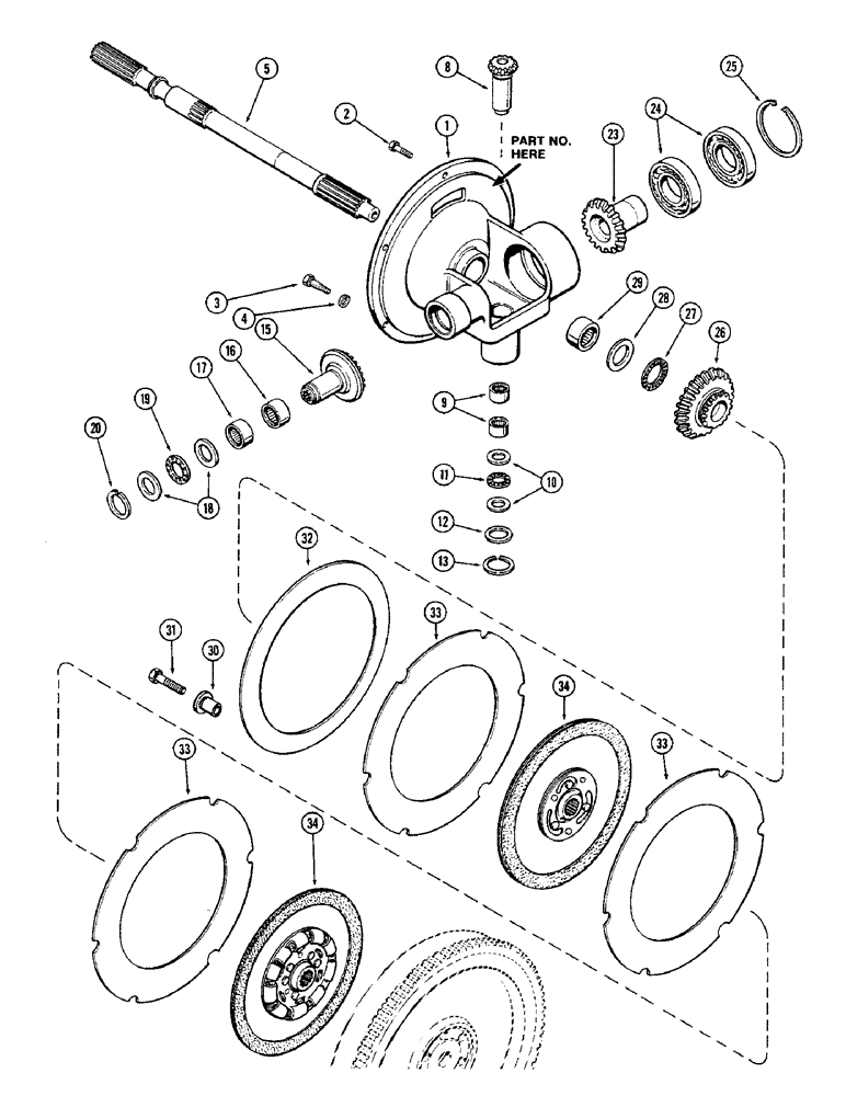 Схема запчастей Case IH 1370 - (172) - TORQUE LIMITER AND PUMP DRIVE, USED PRIOR TO TRANSMISSION SERIAL NUMBER 10057473 (06) - POWER TRAIN