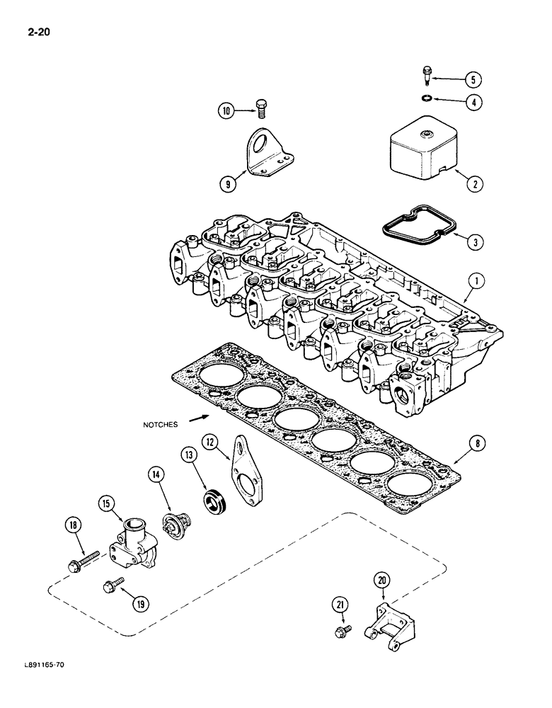 Схема запчастей Case IH 1896 - (2-20) - CYLINDER HEAD COVER, 6T-590 ENGINE (02) - ENGINE