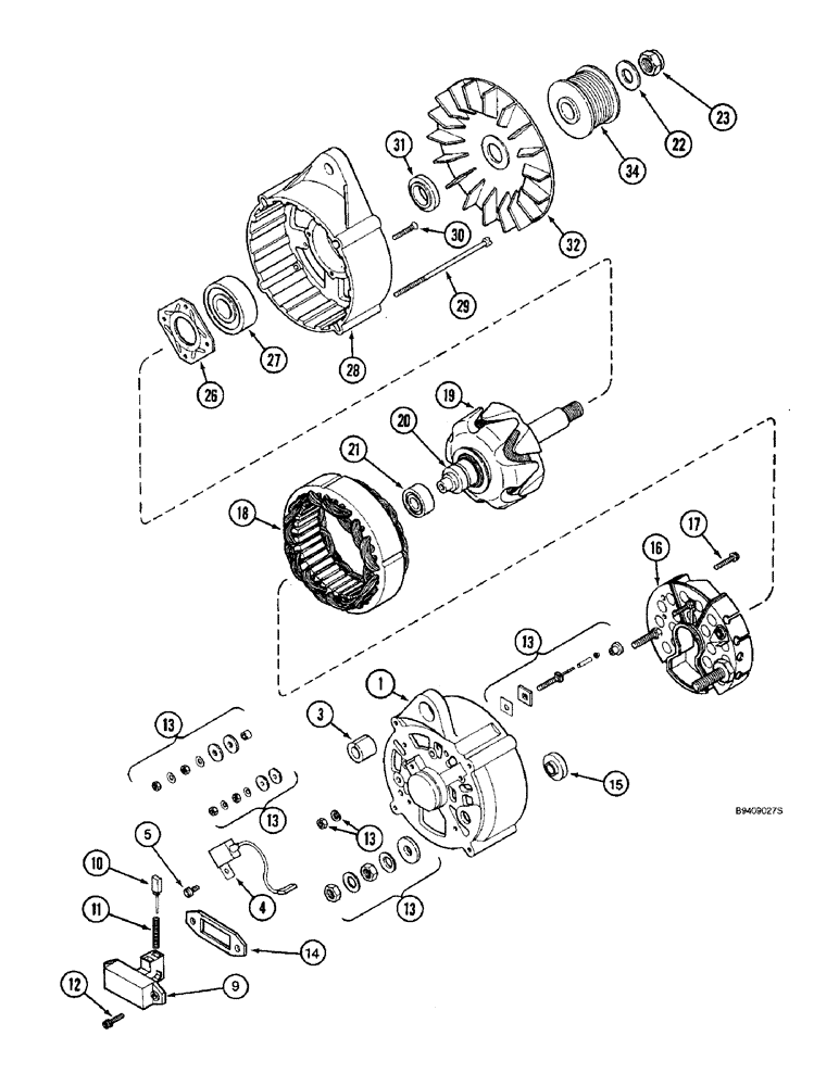 Схема запчастей Case IH 2144 - (4-58) - ALTERNATOR ASSEMBLY (06) - ELECTRICAL