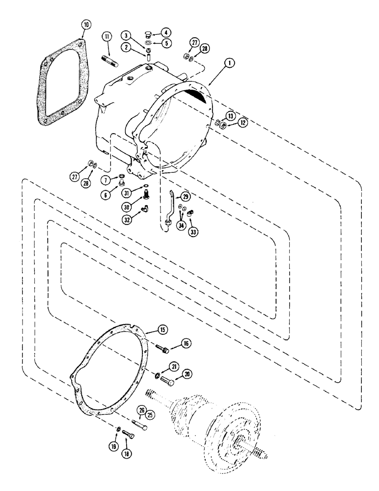 Схема запчастей Case IH 2870 - (168) - CLUTCH HOUSING (06) - POWER TRAIN