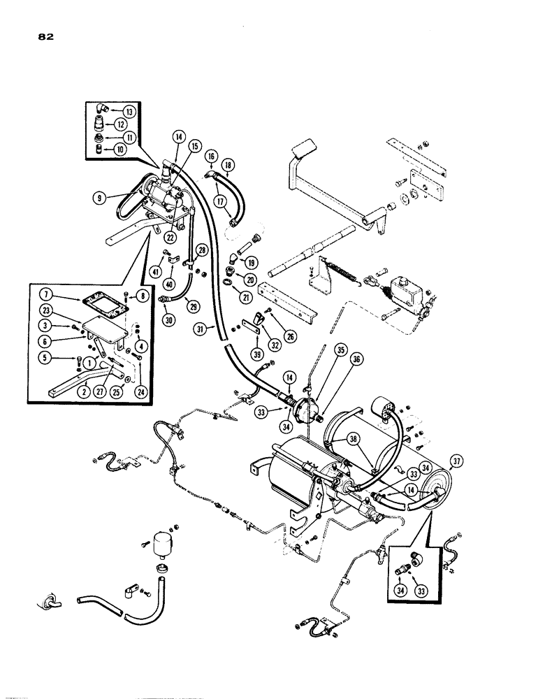 Схема запчастей Case IH 1200 - (082) - HYDROVAC BRAKE SYSTEM (07) - BRAKES