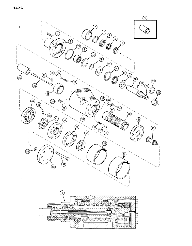 Схема запчастей Case IH 870 - (147G) - A64500 STEERING PUMP, USED TRACTOR SERIAL NUMBERS 8093001 TO 8727973 (05) - STEERING