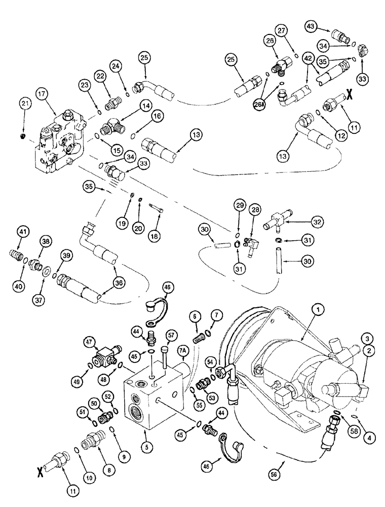 Схема запчастей Case IH 2344 - (08-19) - HYDRAULICS - REEL DRIVE - BSN JJC0174399 (07) - HYDRAULICS