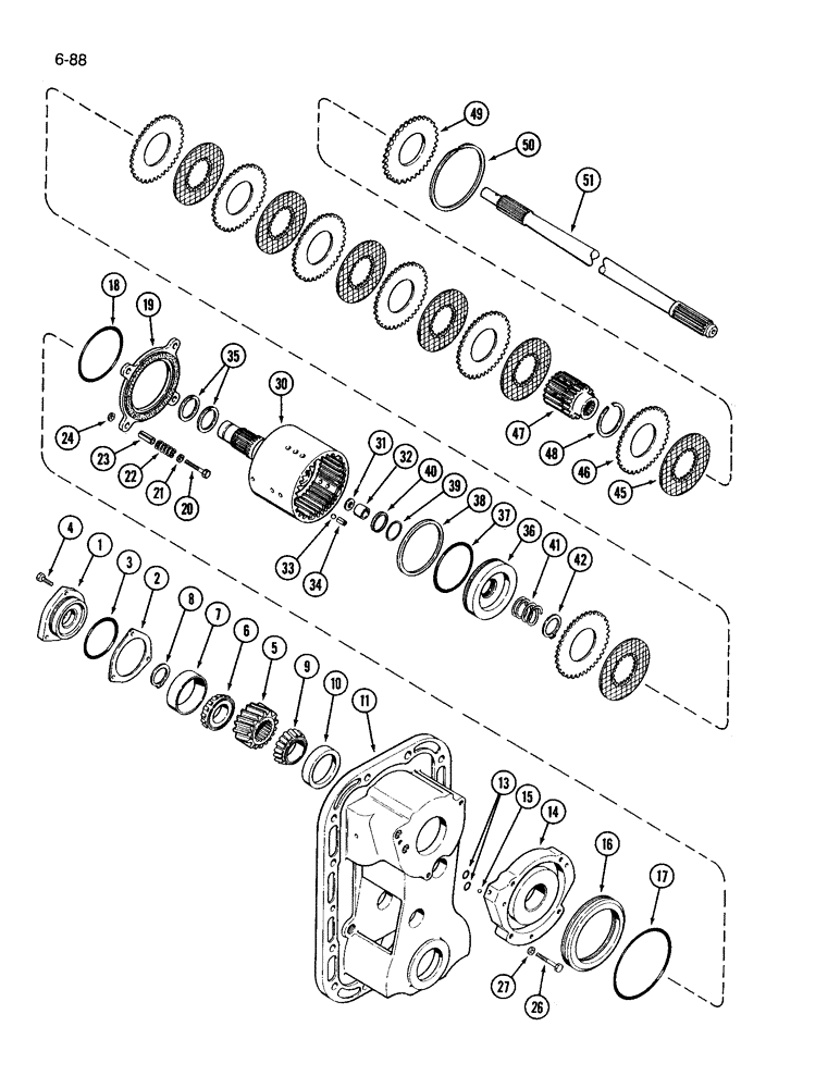 Схема запчастей Case IH 3594 - (6-088) - PTO CLUTCH AND BRAKE (06) - POWER TRAIN