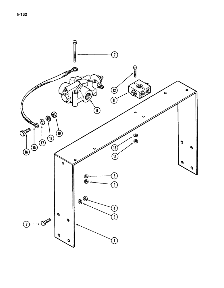 Схема запчастей Case IH 4994 - (5-132) - STEERING VALVES MOUNTING (05) - STEERING