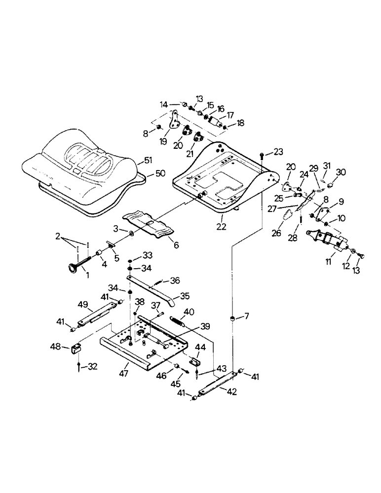 Схема запчастей Case IH 9110 - (01-29) - SEAT ASSEMBLY, SEAT CUSHION AND LATERAL ISOLATOR (10) - CAB